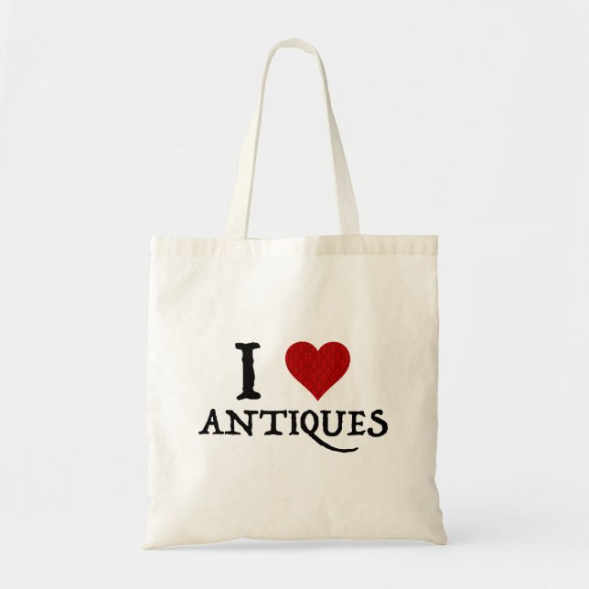 Bolsa Tote I Love (Heart) Antiques (Frente)