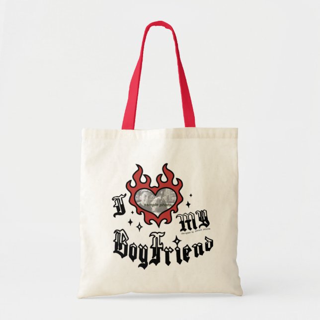 Bolsa Tote I Love My Boyfriend - Red - DingusDesign  (Frente)