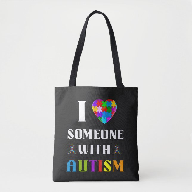 Bolsa Tote I Love Someone With Autism (Frente)
