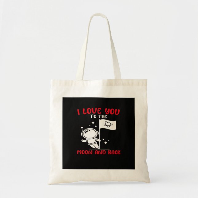 Bolsa Tote I Love You To The Moon And Back Playful Valentine  (Frente)