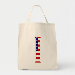 Bolsa Tote I Monograma sobreposto ao gtcnt Flag dos EUA