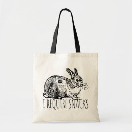 Bolsa Tote I Require Snacks Cute Bunny Rabbit