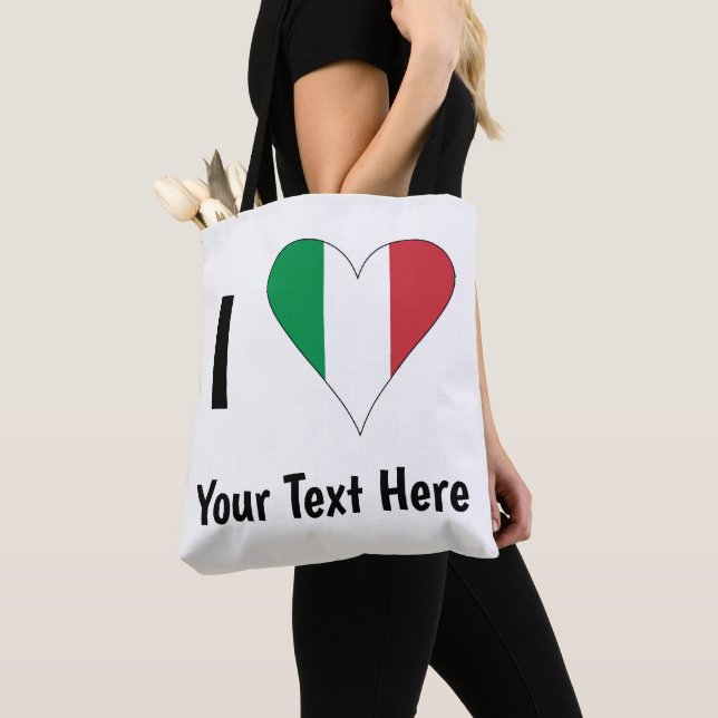 Bolsa Tote I (Sinalizador Italiano Amor Coração) Seu Texto (Close Up)