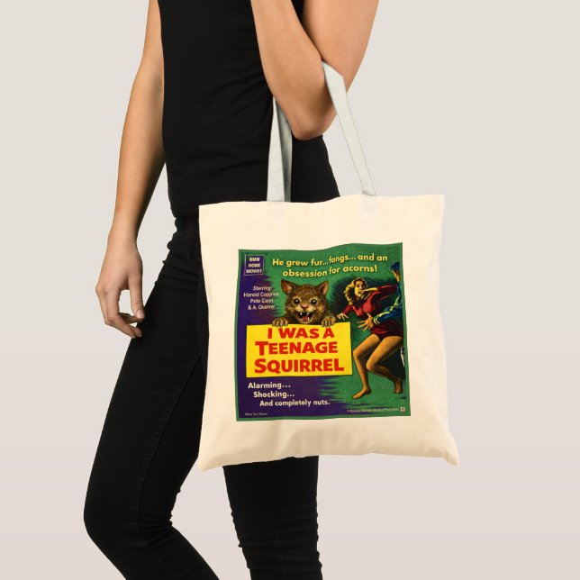 Bolsa Tote I was a teenage squirrel (Frente (produto))
