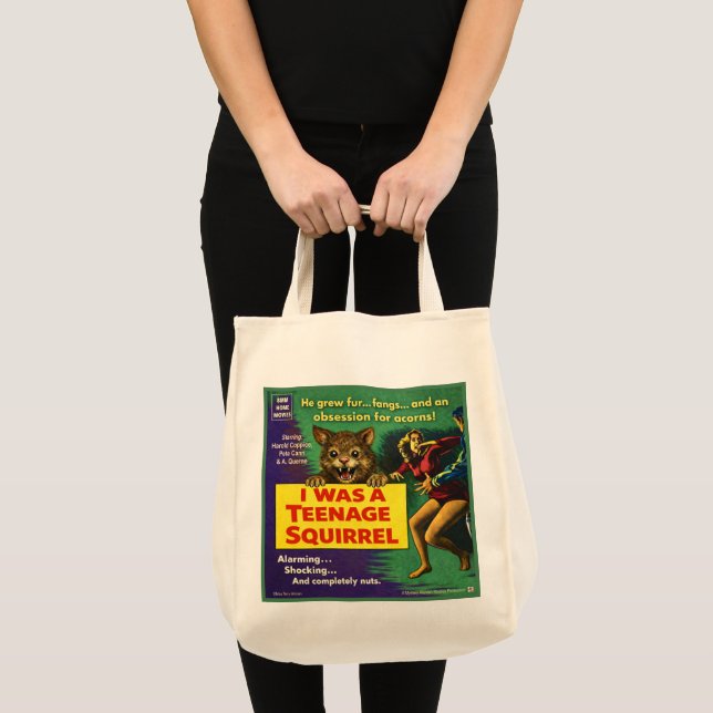 Bolsa Tote I was a teenage squirrel (Frente (produto))