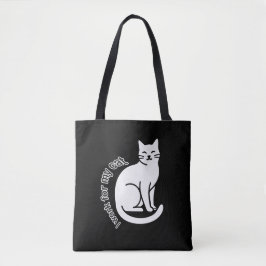 Bolsa Tote I Work for My Cat – Funny Cat Lover Quote Design