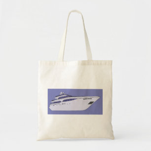 Bolsa Tote Iate Motorizado de Luxo Moderno Superyacht Branco