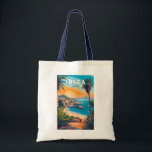 Bolsa Tote Ibiza Espanha Art Vintage<br><div class="desc">Ibiza retro vetor viagem design. Ibiza é uma das ilhas Baleares,  um arquipélago de Espanha no Mar Mediterrâneo.</div>