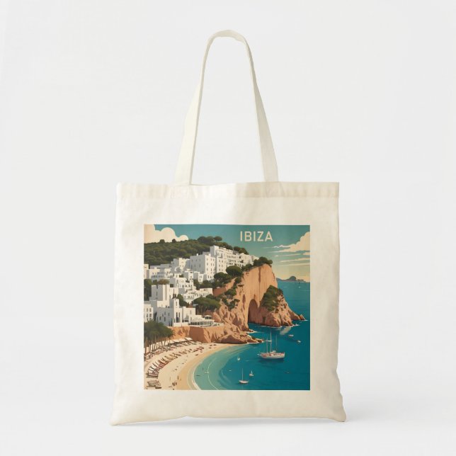 Bolsa Tote Ibiza, Poster de viagens Espanha (Frente)