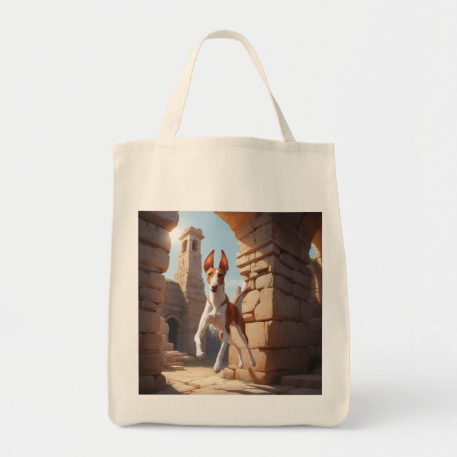 Bolsa Tote Ibizan Hound Elegant Grocery Tote Bag (Frente)