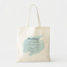 Bolsa Tote Ice Blue Golden Retriever – Resting with My Dog