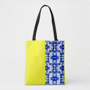 Bolsa Tote Ice Blue Snowboarder Sky Amarelo Esporte de Neve