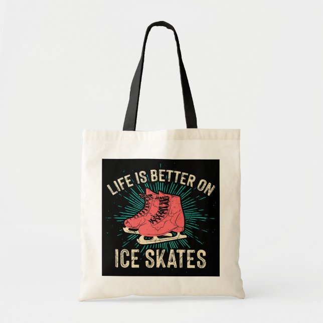 Bolsa Tote Ice Skater Skater Mulher Engraçada (Frente)