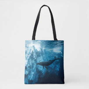 Bolsa Tote Iceberg submarino e uma baleia-jubarte