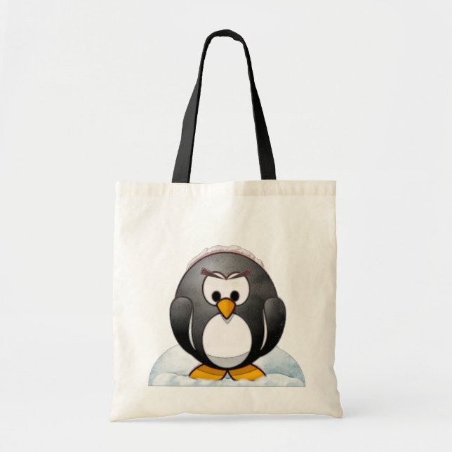 Bolsa Tote Icey Penguin Cartoon (Frente)