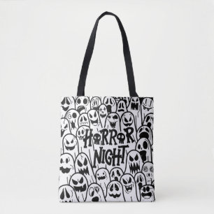 Bolsa Tote Ícone de fantasma bonitinho do Halloween em vári