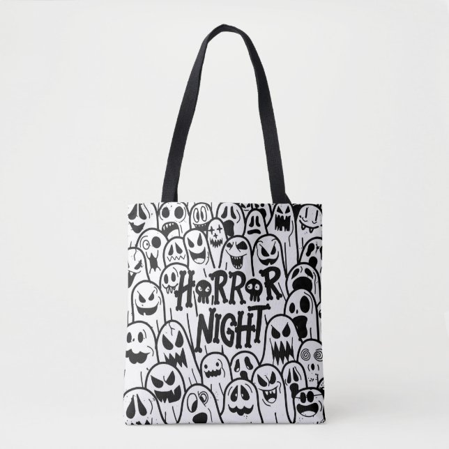Bolsa Tote Ícone de fantasma bonitinho do Halloween em vários (Frente)