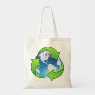 Bolsa Tote Ícone do reciclar do globo Crystal Earth