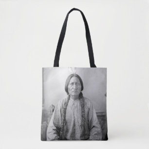 Bolsa Tote Ícone Indígena Americano: Líder Lakota Touro Senta