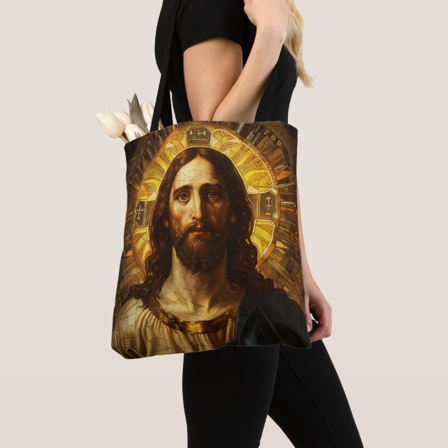 Bolsa Tote Ícone Religioso Cristo de Jesus (Close Up)