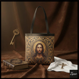 Bolsa Tote Ícone Sagrado Dourado - Jesus