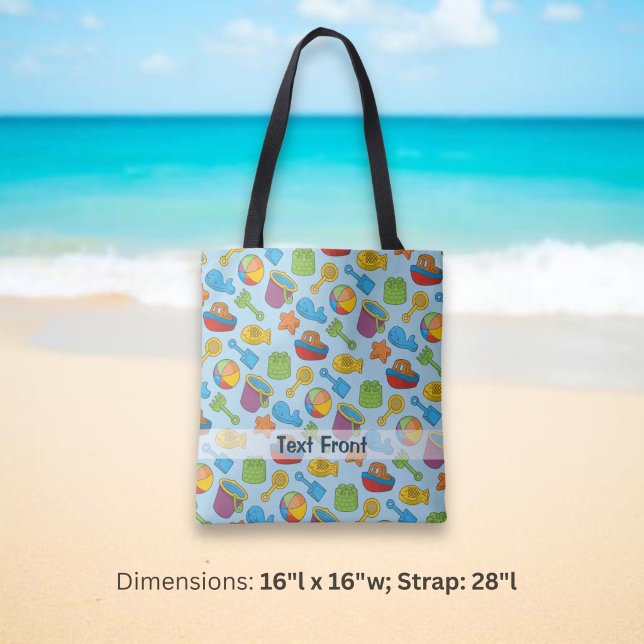 Bolsa Tote Ícones de Brinquedos de Praia (Criador carregado)