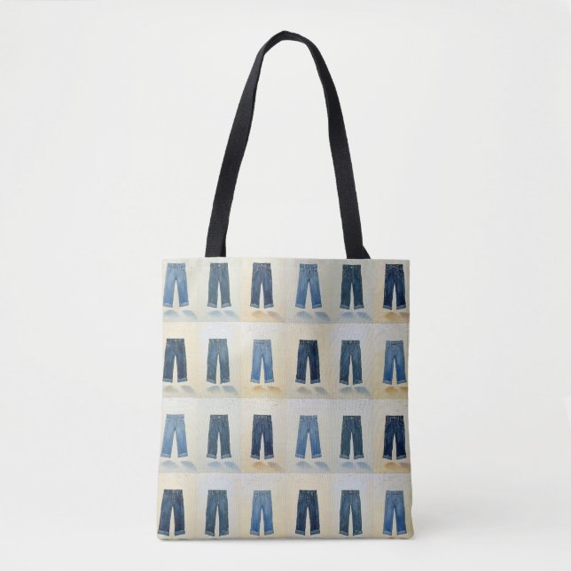Bolsa Tote Ícones índios Painterly Denim Art Denimhead (Frente)