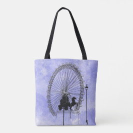 Bolsa Tote Iconic London Attração Caneta e Ink Blue Violet