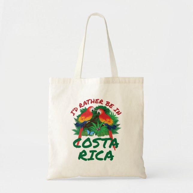 Bolsa Tote I'd Rather Be in Costa Rica Vacation Souvenir (Frente)