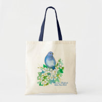Idaho Mountain Bluebird Syringa Watercolor