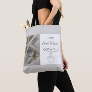 Bolsa Tote Identidade Visual de Negócios de Cafés Costeiros
