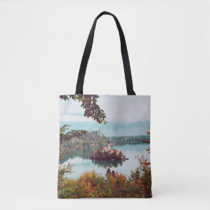 Bolsa Tote Igreja da Assunção no lago Bled Eslovênia