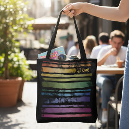 Bolsa Tote Igualdade Amor Arco-íris Pinceladas LGBTQ ID656
