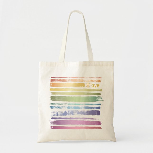 Bolsa Tote Igualdade Amor Pincel Arco-Íris Trave LGBTQ ID656 (Frente)