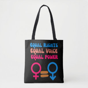 Bolsa Tote Igualdade de Direitos Igual Voz Feminista Resistir
