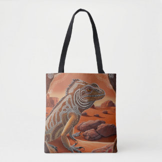 Bolsa Tote Iguana aborígene australiana