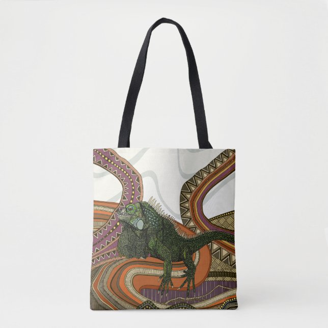 Bolsa Tote iguana verde (Frente)