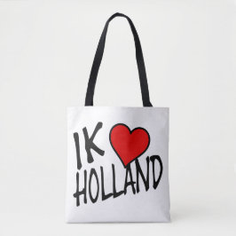 Bolsa Tote Ik Heart Holland bk em wt stcnt