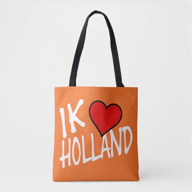 Bolsa Tote Ik Heart Holland won ou stcnt (Frente)