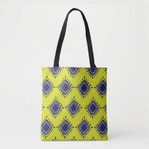 Bolsa Tote Ikat Tribal: Padrão Moderno Na moda.