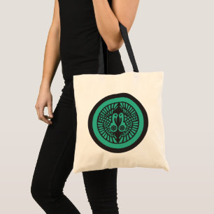 Bolsa Tote Ikko Ikki Mon Japonês Clan Dark Cinza Verde