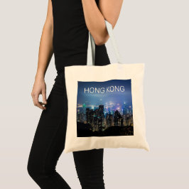 Bolsa Tote Ilha de Hong Kong - Skyline Panorama Night Souveni