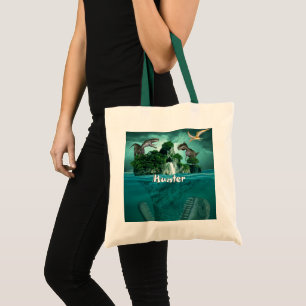 Bolsa Tote Ilha do Dinossauro Personalizada