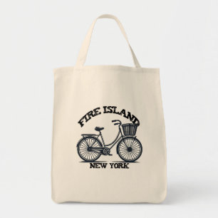 Bolsa Tote Ilha do Fogo Nova York Bicicleta Azul Vibrações Vi