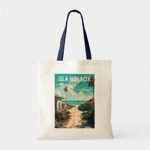 Bolsa Tote Ilha Holbox México Viagem Arte Vintage