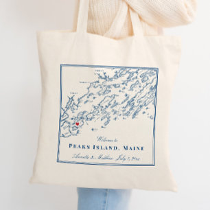 Bolsa Tote Ilha Peaks Maine Casco Bay Boas-Vindas Casamento