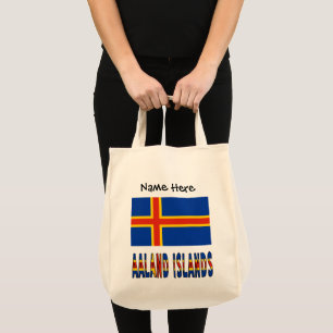 Bolsa Tote Ilhas Ashland Ålander Flag Personalizado