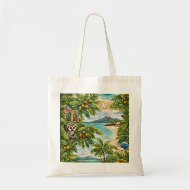 Bolsa Tote Ilhas Comores Praia Tropical Viagem (Frente)