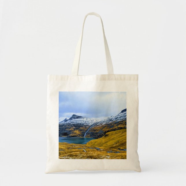 Bolsa Tote Ilhas Faroé - Paisagem Saksun (Frente)
