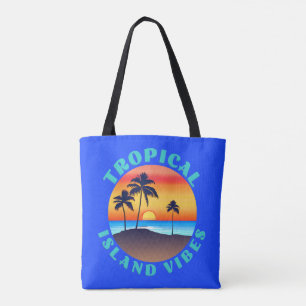Bolsa Tote Ilhas Tropicais Vibes, Sunset com Palmeiras